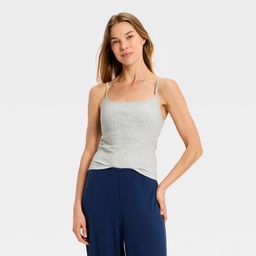 STR | Women's Ribbed Built-in-Bra Sleep Camisole - Auden™ Heather Gray M