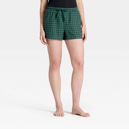 STR | Women's Mini Check Flannel Pajama Shorts - Auden™ Green XS