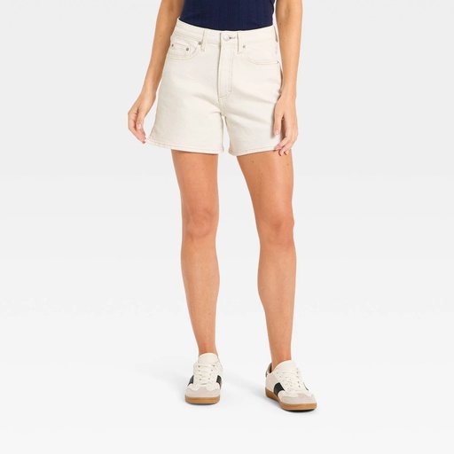 STR | Women's High-Rise A-Line Denim Shorts - Universal Thread™ Cream 8