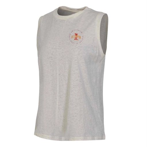 STR | NCAA Iowa State Cyclones Women's Oatmeal Tank Top - M: Relaxed Fit Sleeveless Jersey