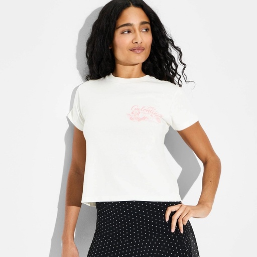 KID | Women's Minnie & Daisy Galentines Short Sleeve Graphic T-Shirt - Cream L