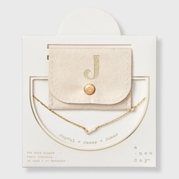 STR | 14K Gold Dipped Cubic Zirconia J Initial Necklace - A New Day™ Gold