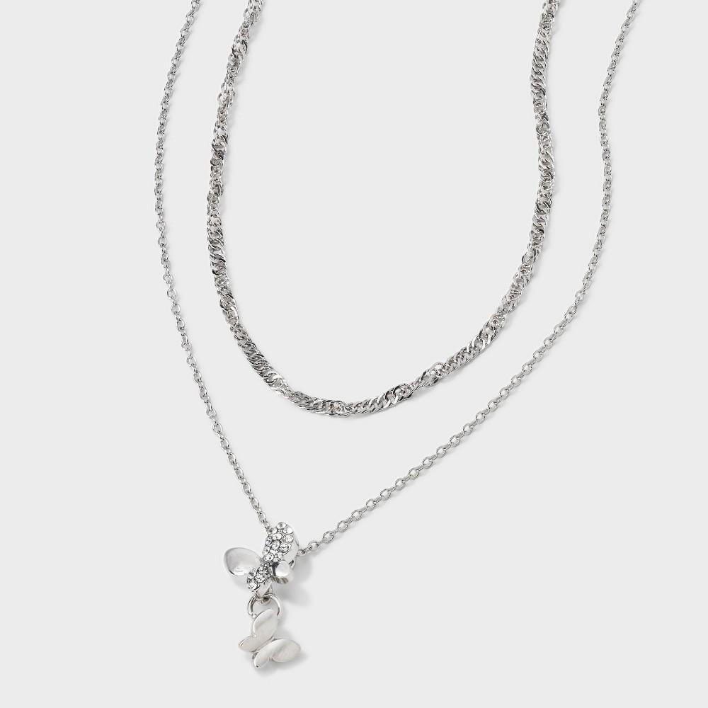 STR | Butterfly Pendant Necklace - Wild Fable™ Silver