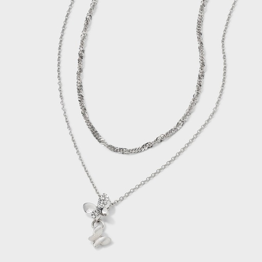 STR | Butterfly Pendant Necklace - Wild Fable™ Silver