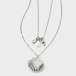 STR | Scallop & Pearl Duo Necklace Set - Wild Fable™ Silver