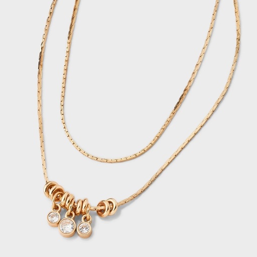 STR | Slider Charms Multi-Strand Necklace - Wild Fable™ Gold