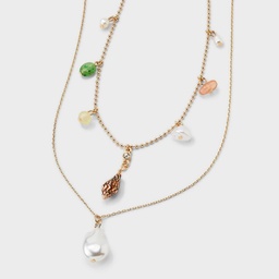 STR | Multi-Row Delicate Charm Necklace - A New Day™ Gold/Multi