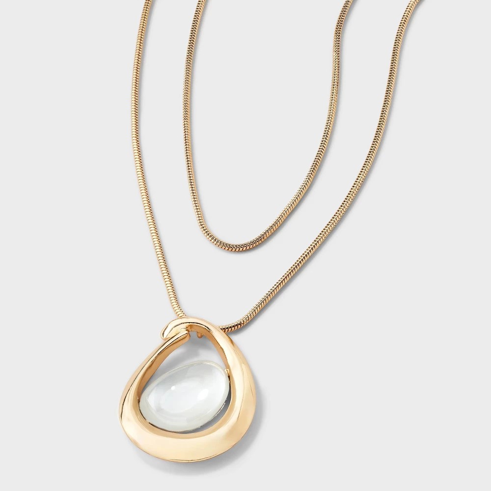 STR | Two Row Stone Necklace - A New Day™ Ivory