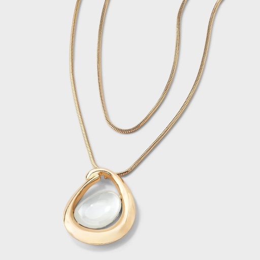 STR | Two Row Stone Necklace - A New Day™ Ivory