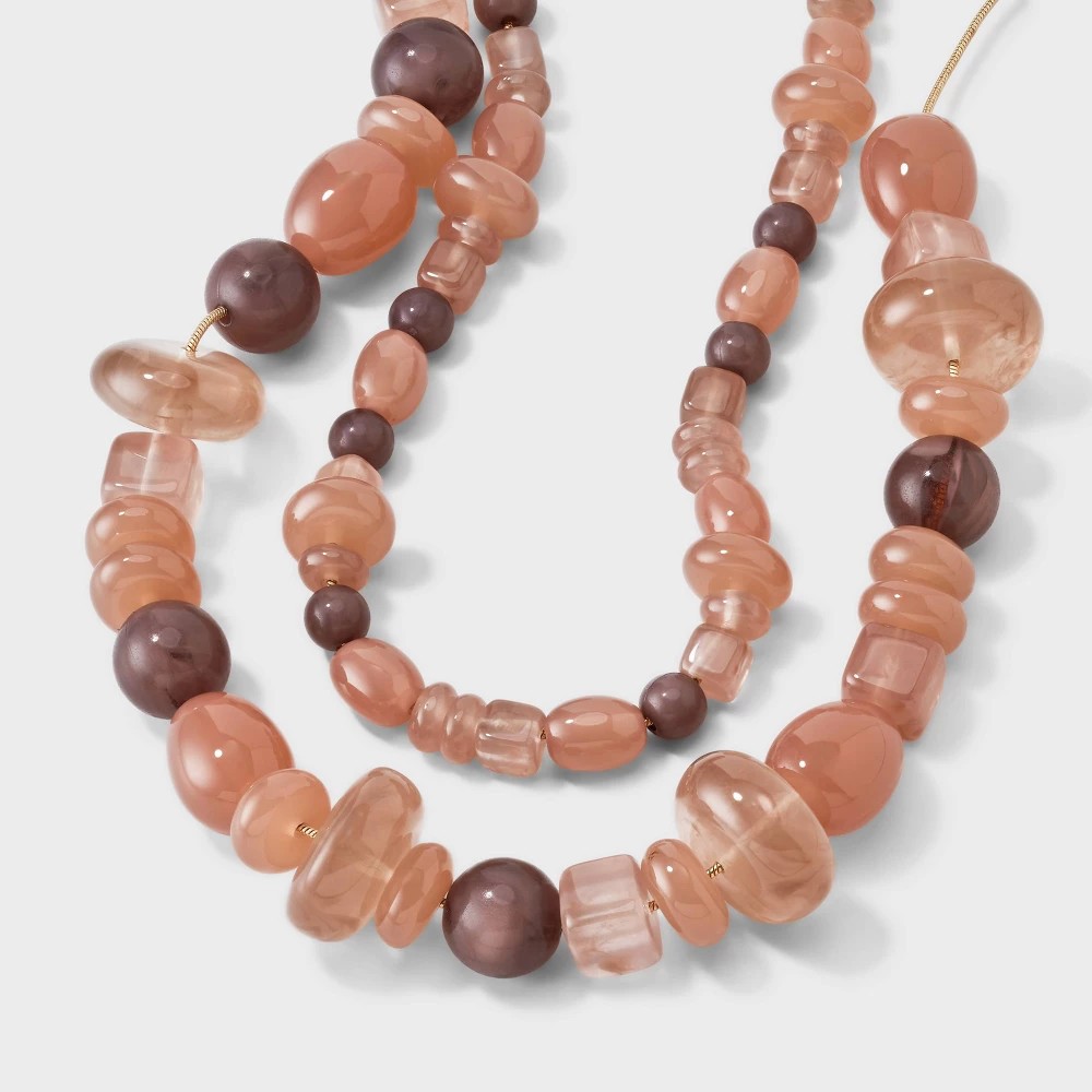 STR | Beaded Two Row Necklace - A New Day™ Pink