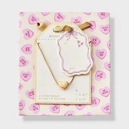 STR | 14K Gold Dipped Valentines Puffy Heart Pendant Necklace Extender - A New Day™