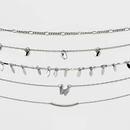 STR | Butterfly Choker Necklace Set 5pc - Wild Fable™ Silver: Brass Lobster Claw Clasp, 12" Length