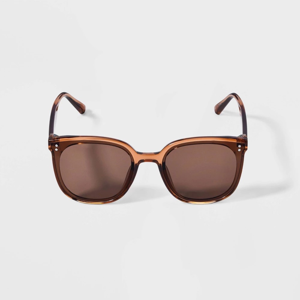 STR | Women's Plastic Round Sunglasses - Wild Fable™ Brown: UV Protection, Recycled Frame, Polycarbonate Lens