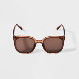 STR | Women's Plastic Round Sunglasses - Wild Fable™ Brown: UV Protection, Recycled Frame, Polycarbonate Lens