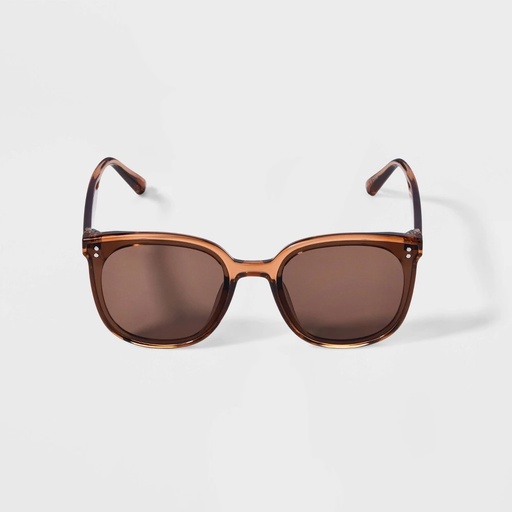 STR | Women's Plastic Round Sunglasses - Wild Fable™ Brown: UV Protection, Recycled Frame, Polycarbonate Lens