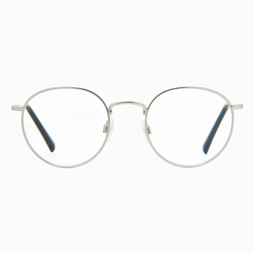 STR | Women's Metal Round Blue Light Filtering Glasses - Universal Thread™ Metallic Silver Diopter 1: Medium Fit, Recycled Frame