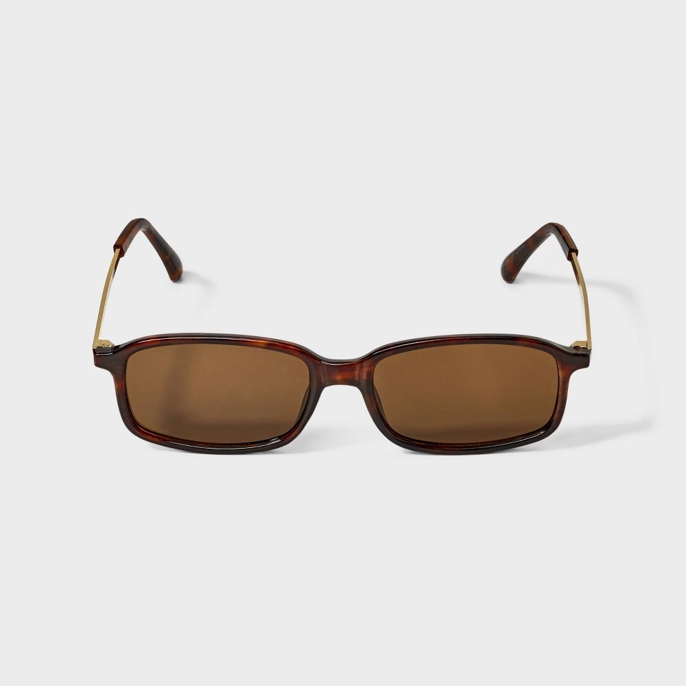 STR | Women's Small Plastic/ Metal Rectangle Cateye Sunglasses - Wild Fable™ Tort