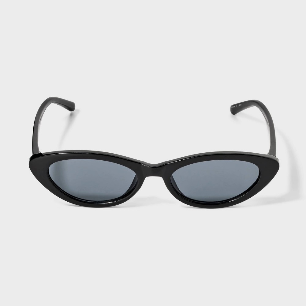 STR | Women's Slim Plastic Cateye Sunglasses - Wild Fable™ Black