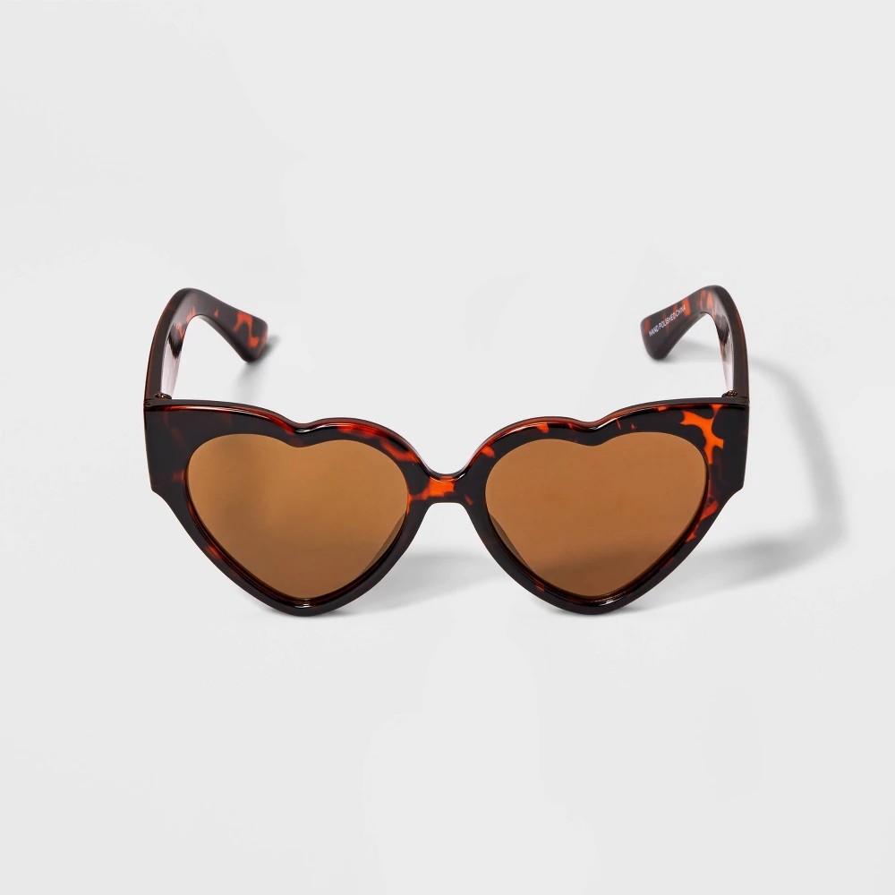 STR | Girls' Plastic Heart Sunglasses- art class™ Brown: Maximum UV Protection, Polycarbonate Lenses, Recycled Frame