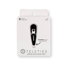 STR | TELETIES Seamless Snap Hair Clips - Black - 6pc: Steel, Securing Hair, All Hair Types