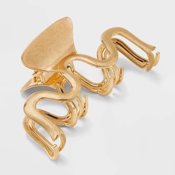 STR | Metal Wavy Claw Hair Clip - Universal Thread™ Gold: Securing Hair Accessory, Zinc Material