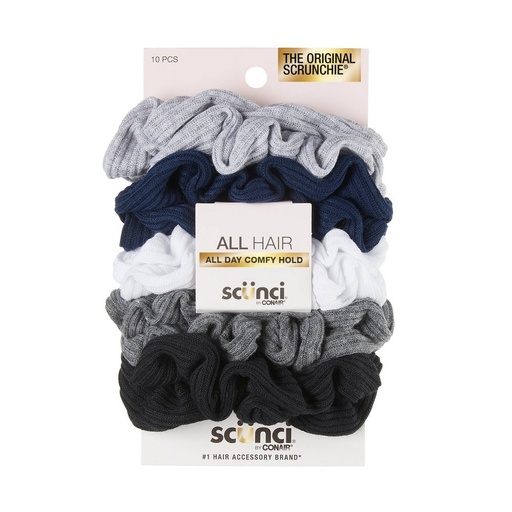 STR | scünci No Damage Thermal Scrunchies - Gray/Blue/White/Charcoal/Black - All Hair - 10pcs