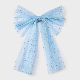 STR | Tulle Rhinestone Hair Bow - A New Day™ Mint Green