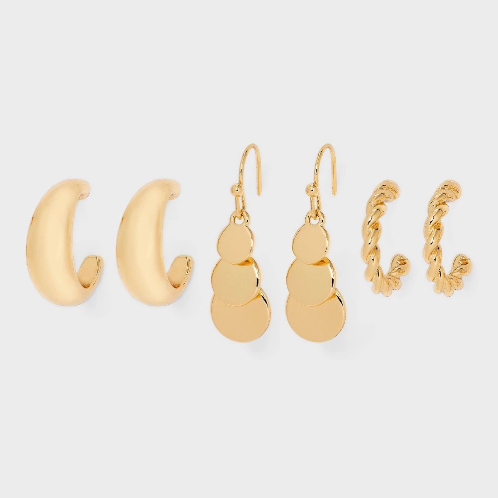 STR | Variety Earring 3pc Set - A New Day™ Gold