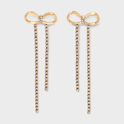 STR | Rhinestone Bow Drop Earrings - A New Day™ Gold