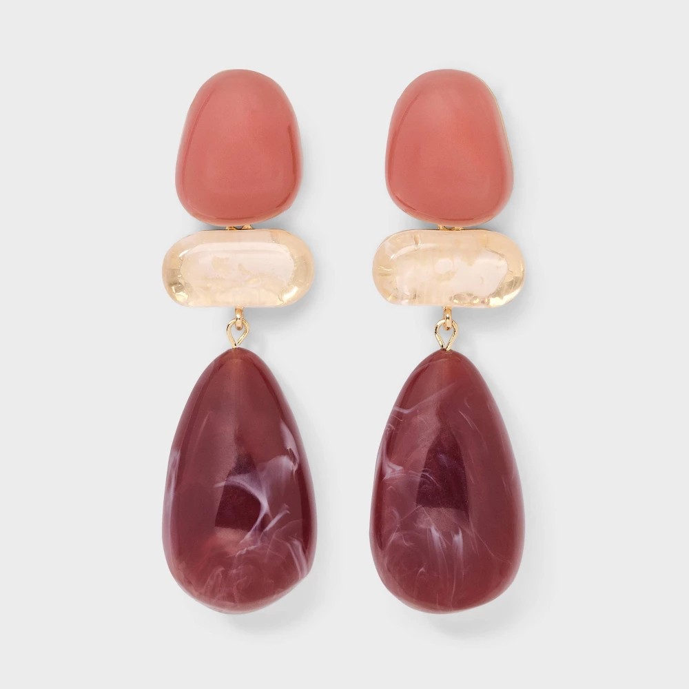 STR | Beaded Linear Earrings - A New Day™ Pink