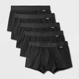 STR | Men's Trunks 5pk - Goodfellow & Co™ Black XL: Cotton Elastane Blend, Mid Rise, Full Waistband Elastic, Machine Washable