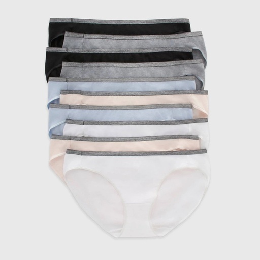 STR | Hanes Women's 10pk Breathable Stretch Cotton Bikini Underwear - Colors May Vary 6: Tagless Knit Low Rise Panties