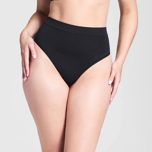 STR | ASSETS by SPANX® SPANXsmooth® Women's All Around Smoothers Thong - Black S: Medium Control, Tummy Slimming, Light Compression