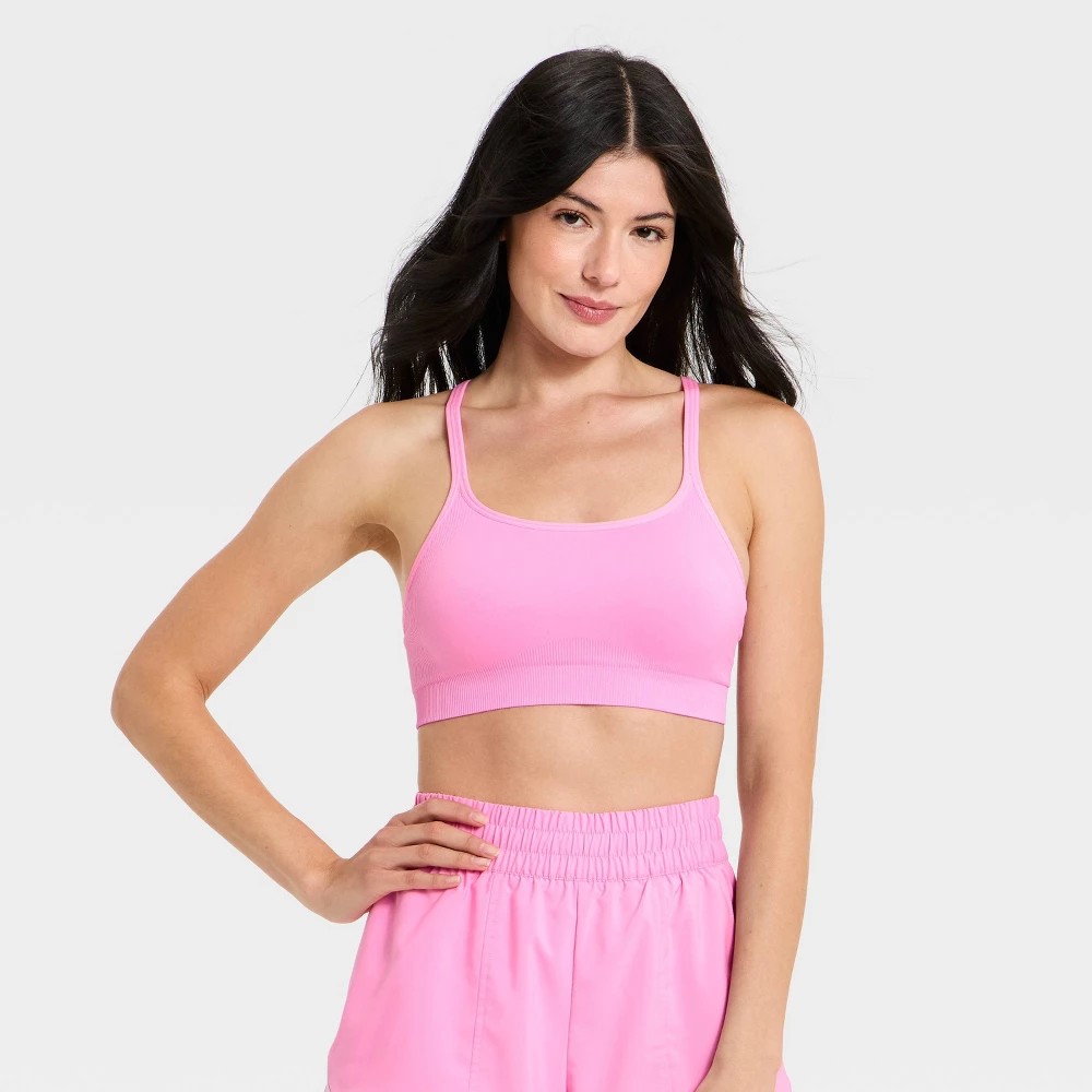 STR | Women's Seamless Light Support Cami Sports Bra - All In Motion™ Pink XXL