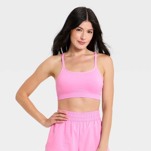 STR | Women's Seamless Light Support Cami Sports Bra - All In Motion™ Pink XXL
