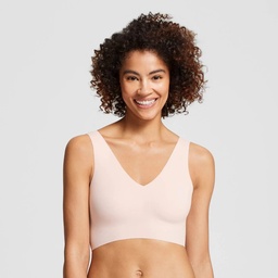 STR | True & Co. True Everybody Women's V Neck Bra - Light Beige L: Lightly Lined, Wireless, Removable Padding