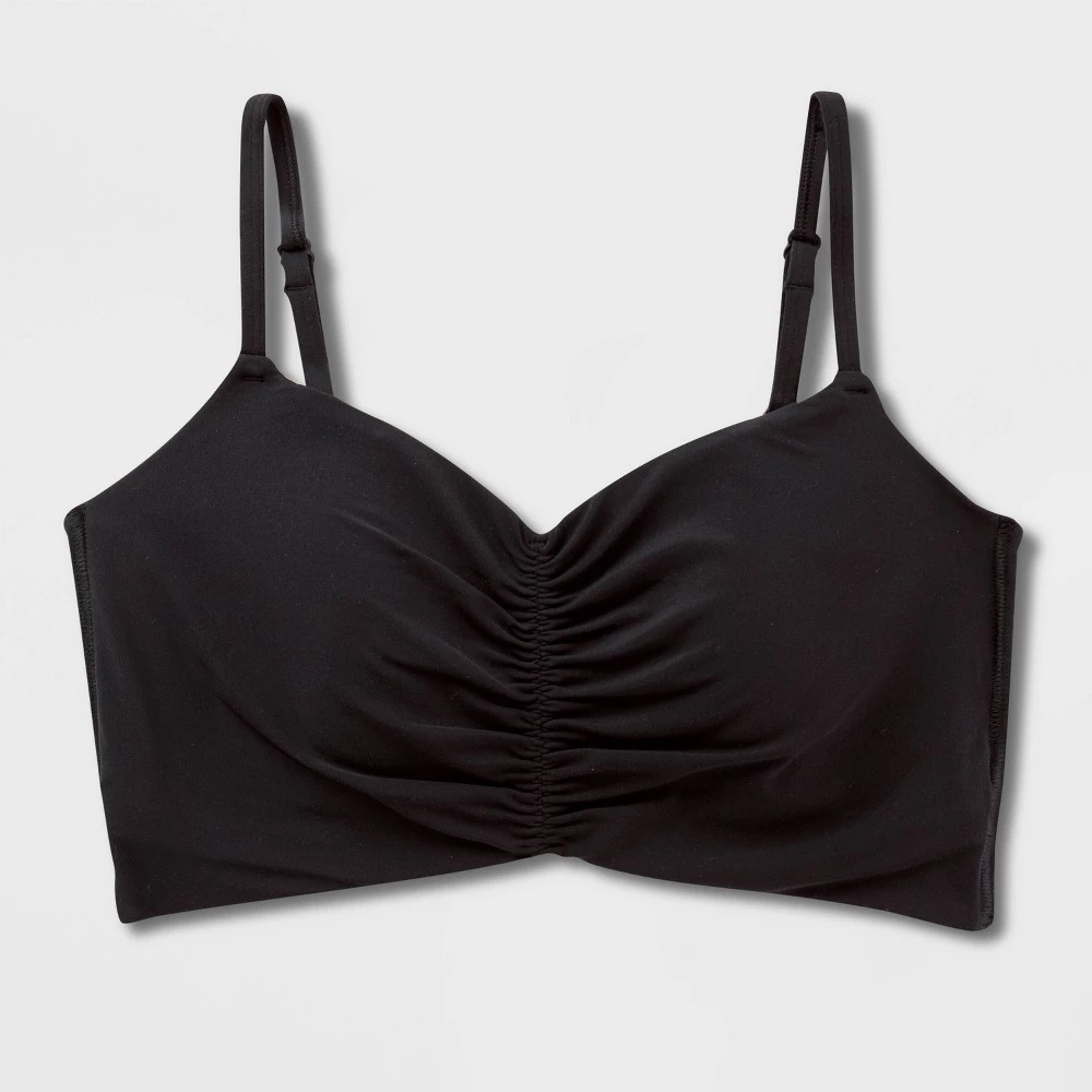 STR | Women's Everyday Soft Light Support Ruched Sports Bra - All In Motion™ Black L