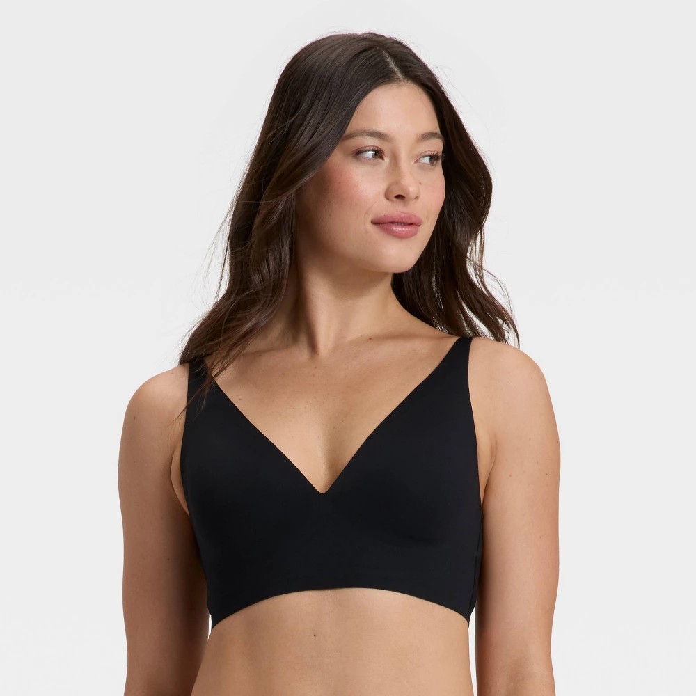 STR | Women's Luxury Collection Removeable Pad Longline Plunge Bralette - Auden™ Black S