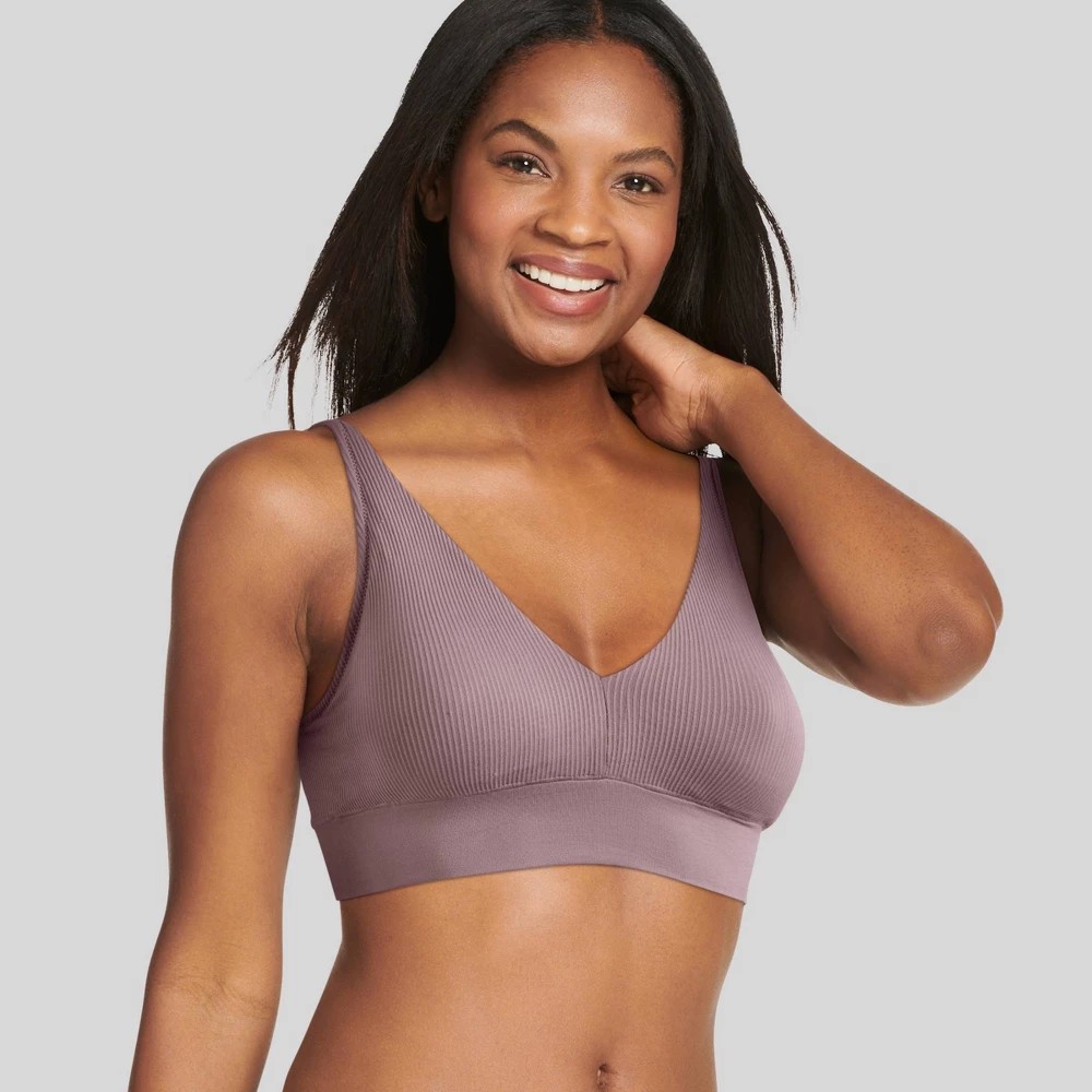 STR | Jockey Generation™ Women's Seamfree® Light Support Rib Bralette - TwilightSandsL: Wireless, Padded, Molded, Pullover Design