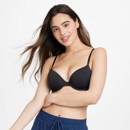 STR | Women's Lightly Lined Demi T-Shirt Bra - Auden™ Black 32D: Underwire, Adjustable Straps, Molded Cup