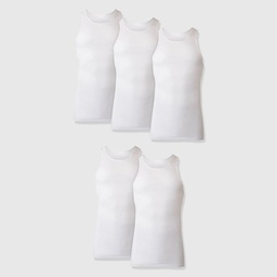 STR | Hanes Premium Men's Comfort Tank Top Undershirt 5pk - White XL: 100% Cotton, Lightweight, Breathable, Moisture Wicking, Tagless