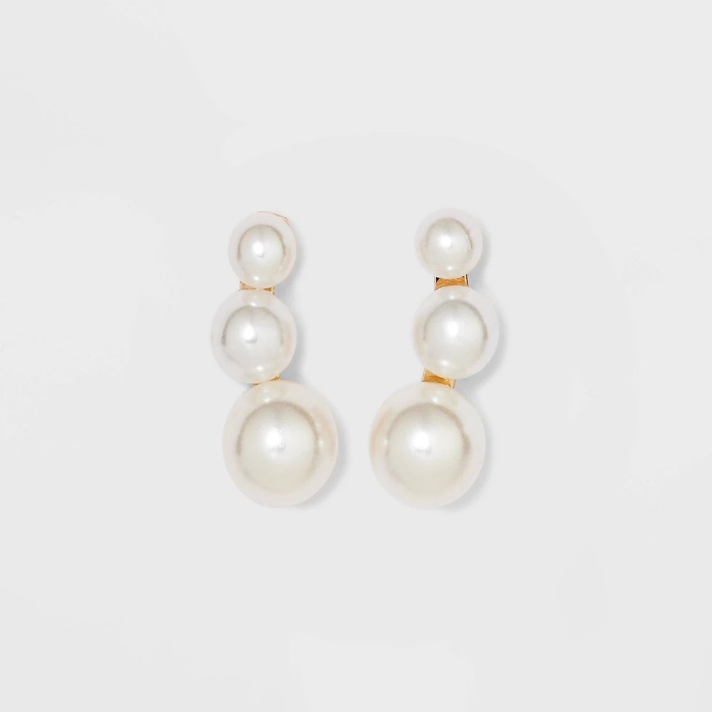 STR | Pearl Gold Stud Earrings- A New Day™ White
