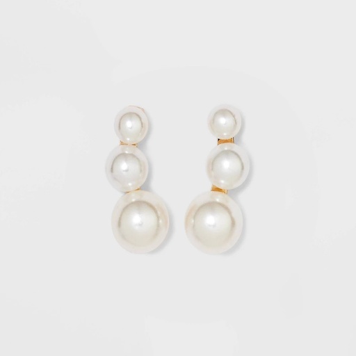 STR | Pearl Gold Stud Earrings- A New Day™ White