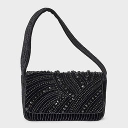 STR | Embellished Flap Shoulder Bag - A New Day™ Black