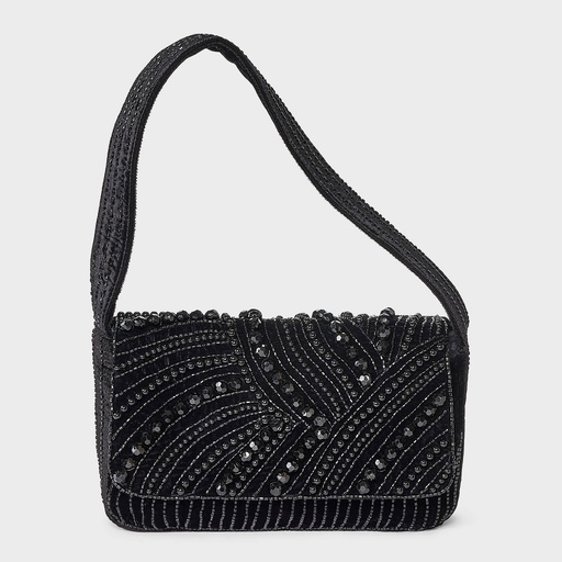 STR | Embellished Flap Shoulder Bag - A New Day™ Black