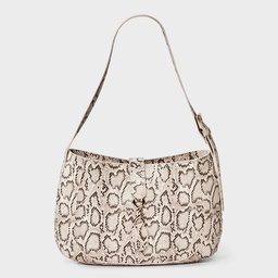 STR | Snake Print Belted Shoulder Handbag - A New Day™ Brown/Beige