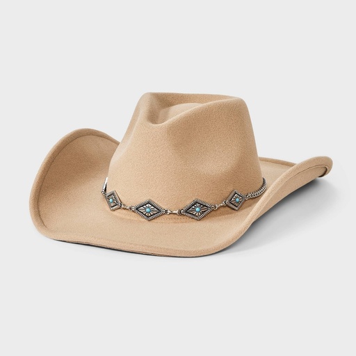 STR | Triangle Crown Western Hat - Universal Thread™ Taupe One Size Fits Most