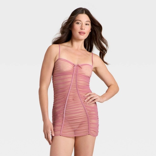 STR | Women's Mesh Lingerie Slip Dress - Auden™ Mauve L