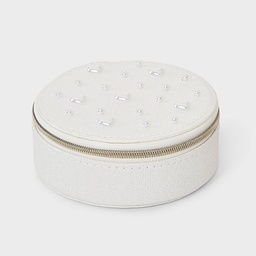 STR | Round Travel Jewelry Organizer with Heart Pearls - A New Day™ Cream