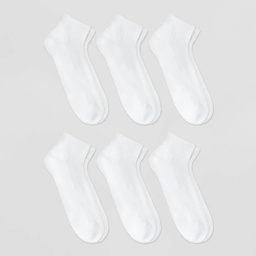 STR | Men's Odor Resistant Quarter Socks 6pk - Goodfellow & Co™ White 6-12: Arch Support, Reinforced Heel & Toe